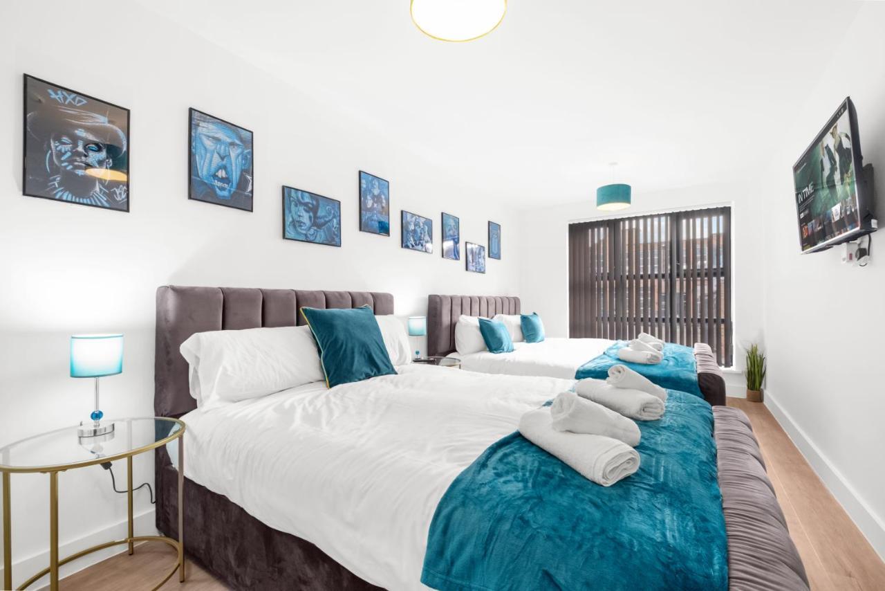 Ebra Stays - Choice Of 2 Or 3 Individual Beds - Luxury New Build Apartment ✪ City Centre, Digbeth ✓ Smart Tv'S & Large Corner Sofa - Birmingham Dış mekan fotoğraf